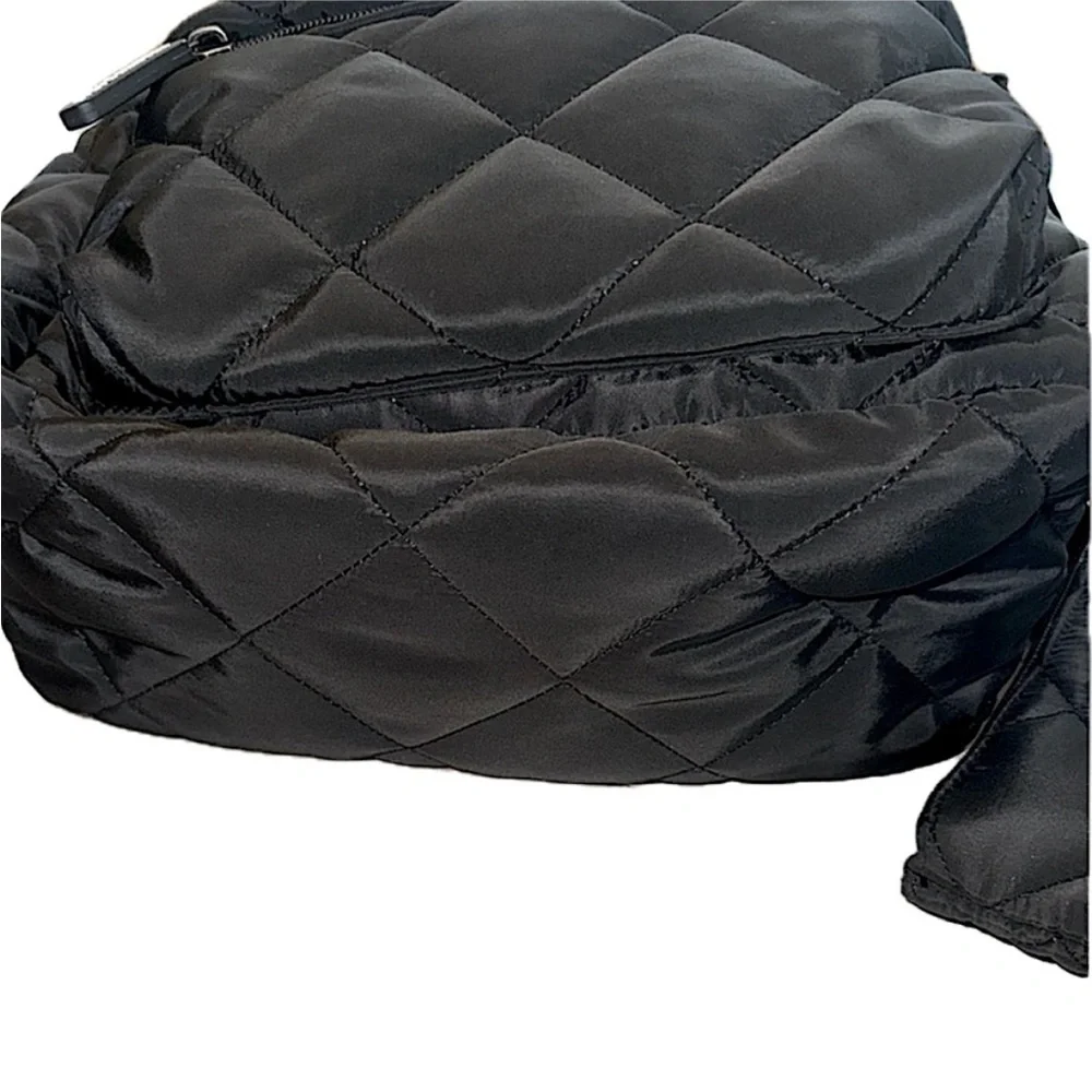 Steve Madden Quilted Black Backpack Set